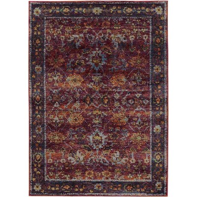 Oriental Weavers Andorra 7153A Red/ Purple Indoor Area Rug - 1'10" x 3'2"