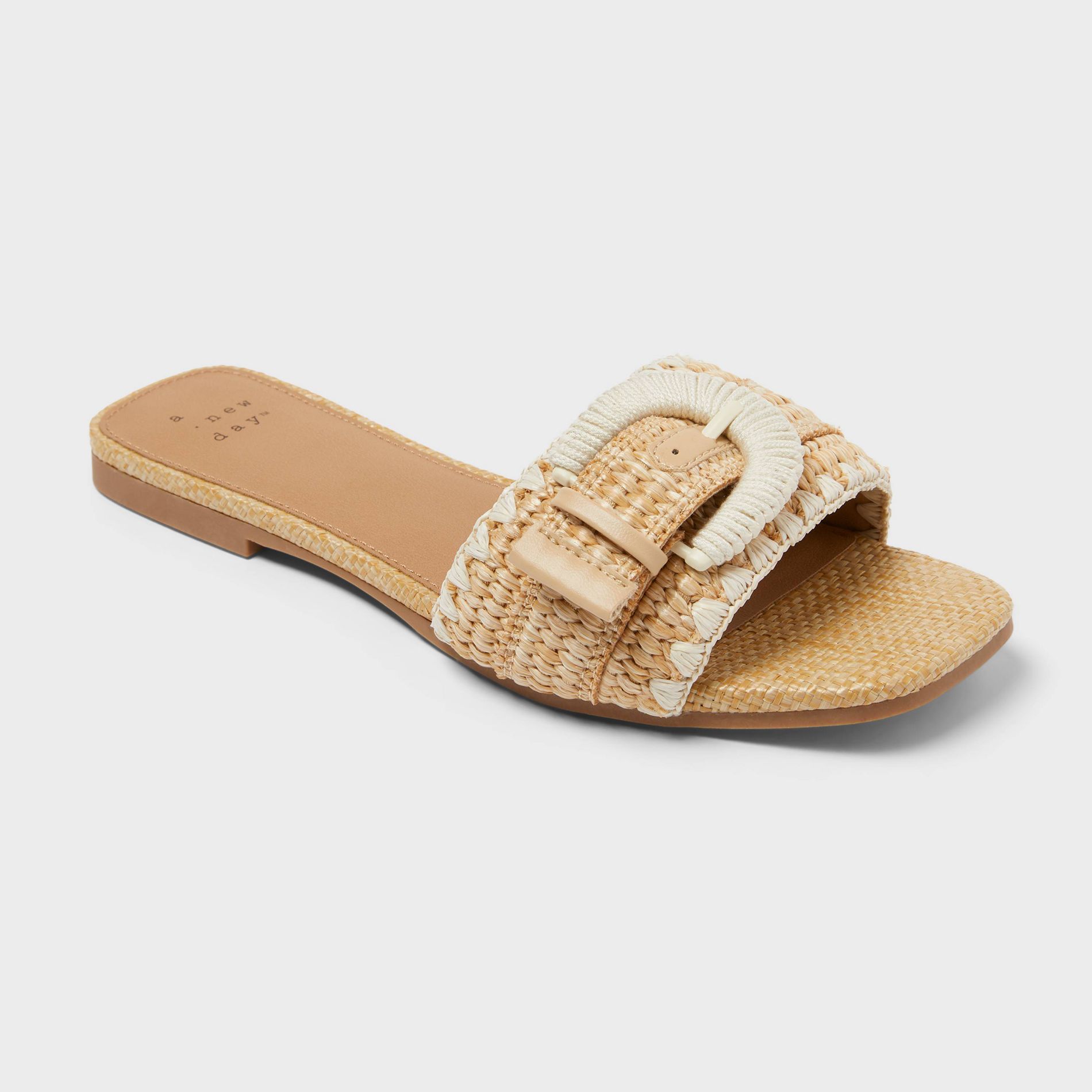 Women’s Audrey Sandals with Memory Foam Insole - A New Day™ Natural