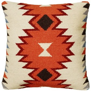 18"x18" Southwestern Striped Square Throw Pillow - Rizzy Home - 1 of 4