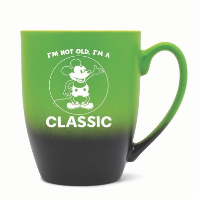 Elanze Designs I'm Not Old I'm A Classic Two Toned Ombre Matte 10 ounce New Bone China Coffee Tea Cup Mug, Green and Black