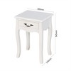 VYNXARIA Contemporary White Floor-Standing Storage Table with Drawer and Curved Legs - 4 of 4