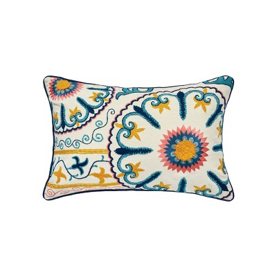 carol & frank 14" x 22" Drew Embroidered Throw Pillow