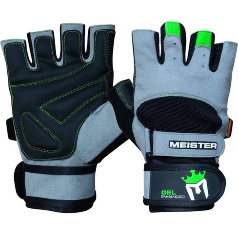 Meister Wrist Wrap Gel Weight Lifting Gloves Gray neon Green M Target