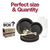 Smarty Had A Party Black w/ Gold Vintage Rim Plastic Wedding Set - 120 Sets - 3 of 4