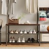 Dexmalle Industrial Hall Tree Coat Rack with Shoe Bench,Brown - 4 of 4