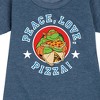 Girls' - Teenage Mutant Ninja Turtles - Peace Love Pizza Graphic Short Sleeve Fleece Dress - 2 of 4