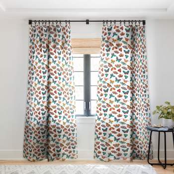 BlueLela Spring Butterflies Pattern 003 Single Panel Sheer Window Curtain - Deny Designs