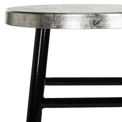 Kenzie 24" Black and Silver Metal Counter Stool