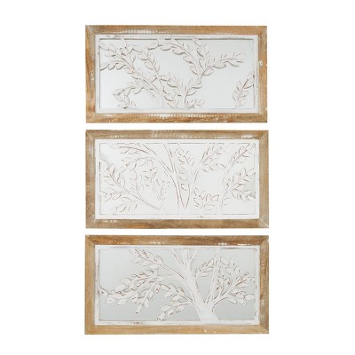 4pc Arwen Medallion Wood Decorative Wall Set Natural/white