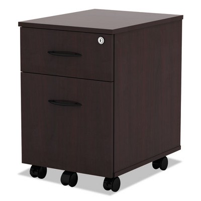 Mahogany Mobile 2-Drawer Lockable Pedestal File Cabinet