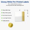 Avery Printable Square Labels, Gold Double-Dipped Edge, 3" x 3", Glossy White Square Labels, Permanent, Laser/Inkjet, 60ct, Great for Product Labels - 2 of 4