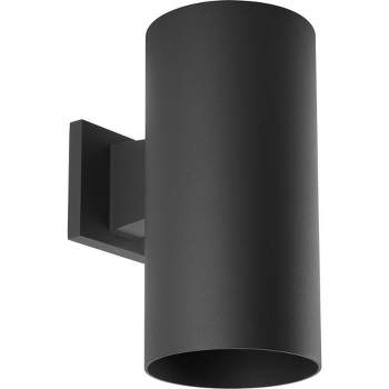 Progress Lighting, Cylinder Collection, 1-Light Outdoor Wall Light, Black Finish, Aluminum Material, Shade Included