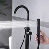 Sumerain Floor Mount Bathtub Faucet Oil Rubbed Bronze Freestanding Tub Filler with Hand Shower - 4 of 4