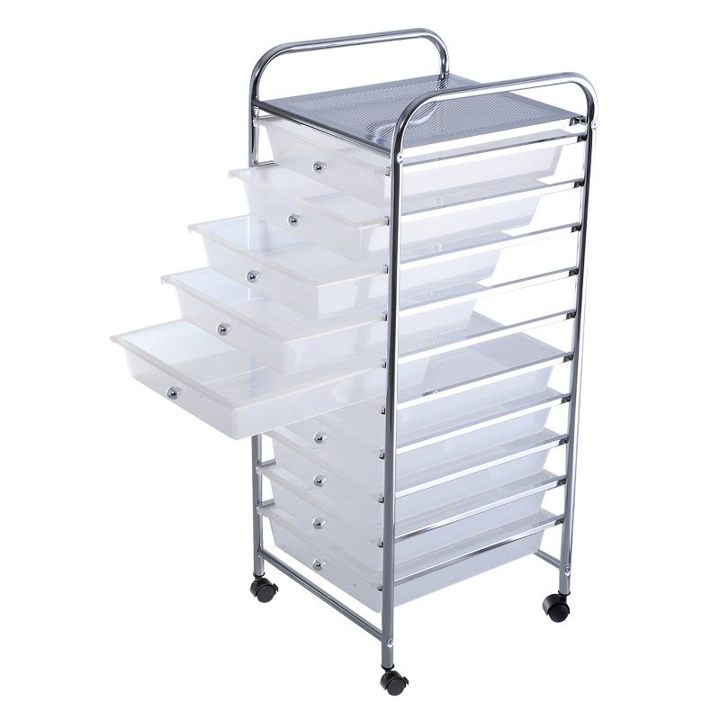 Tangkula 10 Drawer Scrapbook Paper Organizer Rolling Storage Cart for Office School, 2 of 9