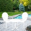 Northlight 3-Piece Retro Metal Tulip Chairs and Side Table Outdoor Set, White - 2 of 2