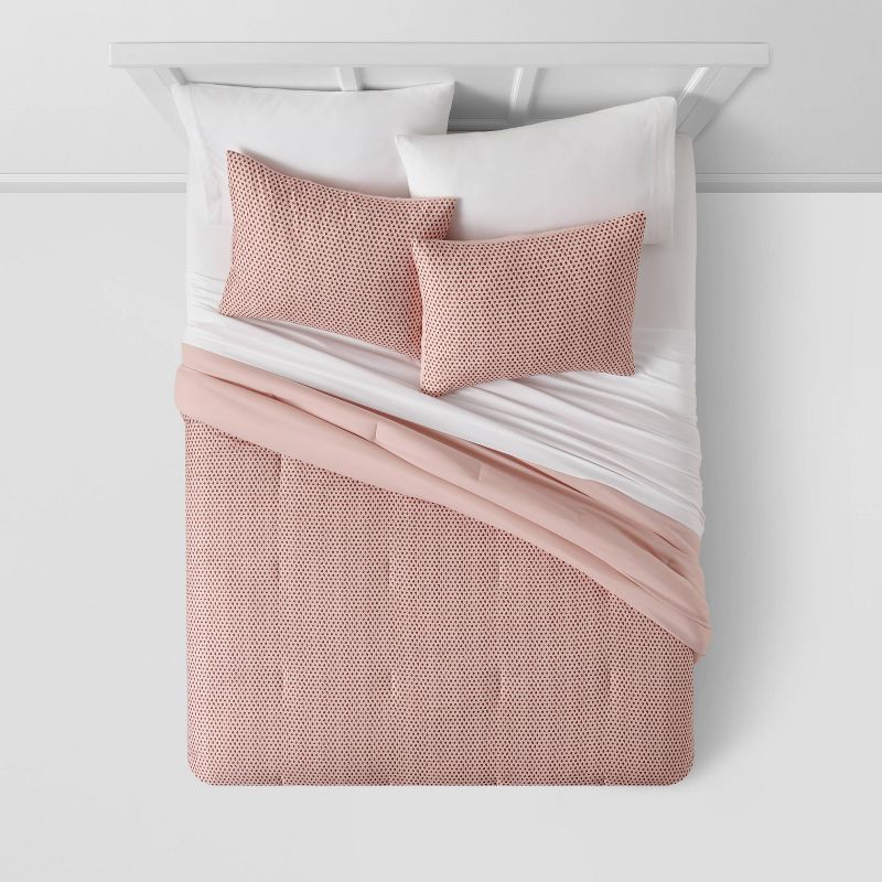 Strawberry Print Reversible Microfiber Comforter & Sheet Set Light Pink - Room Essentials™, 4 of 11