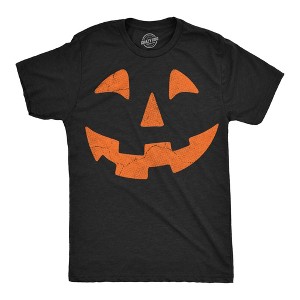 Mens Funny T Shirts Giant Jack O Lantern Face Sarcastic Halloween Graphic Novelty Tee For Men - Crazy Dog Men's T Shirt For Halloween Season - 1 of 4