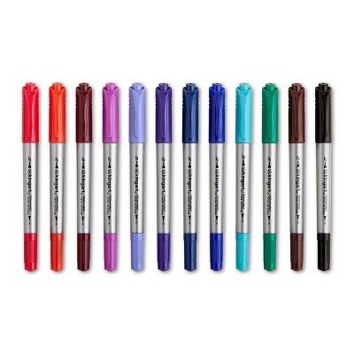 KINGART Permanent Twin-Tip™ Pens 12 Colors