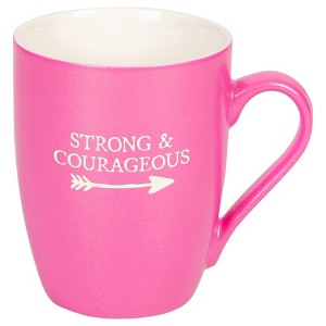 Elanze Designs Strong & Courageous Princess Pink 10 ounce New Bone China Coffee Cup Mug - 1 of 4