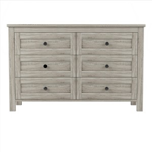 FONTOI Retro Farmhouse Style Wooden Dresser with 6 Drawers, Storage Cabinet for Bedroom, Antique Gray, 15.7"*31.5"*52.6" - 1 of 4