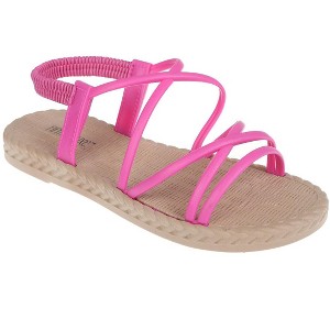 Fifth & Luxe Cute Strappy Sandals For Women - Comfortable Beach Sandals For Women, Casual and Dressy Flats with Braided Outsole - 1 of 4