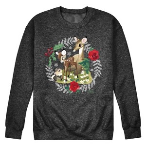 Men's - Disney - Christmas - Family In The Forest Graphic Fleece Sweatshirt - 1 of 4