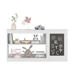 TopComfy Decorative Bookshelf 3 in 1 Kids Bookshelf and Toy Storage Cabinet with Removable Chalkboard for Bedroom, White, 49.8"*17.52"*4.72" - 1 of 4