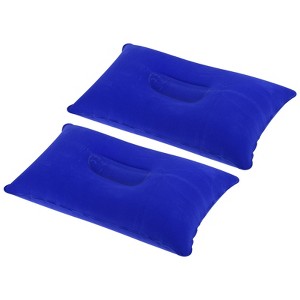 Unique Bargains Neck Support for Hiking Travel Flocked Inflatable Camping Pillows 2 Pcs 15" x 9.5" - 1 of 4