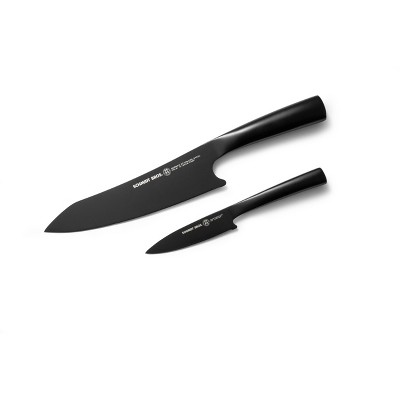 Schmidt Bros Cutlery 2pc Prep Knife Set Jet Black: Stainless Steel Kitchen Knives Set, Hand Wash, Lifetime Warranty