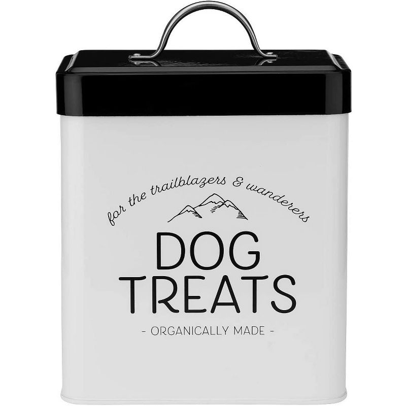 Amici Pet Scout Dog Metal Food Canister, 96 oz. , White w/ Black Lid, 1 of 5