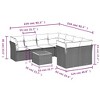 vidaXL 9 Piece Patio Sofa Set with Cushions Black and Cream Poly Rattan - 4x Corner + Table + 4x Middle - 3 of 4
