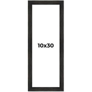 PosterPalooza | 10x30 Wide Barnwood Picture Frame, UV Acrylic, 6 Finishes - Grey, Brown, White, and Black - 1 of 4