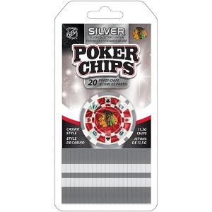 MasterPieces Casino Style 20 Piece 11.5 Gram Poker Chip Set NHL Chicago Blackhawks Silver Edition - 1 of 3