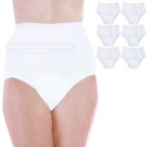 6-Pack Wearever Women's Nylon and Lace Incontinence Panties - 1 of 4