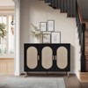 KTMBDW Shoe Cabinet with 3 Rattan Doors, Freestanding Shoe Storage Organizer with Adjustable Shelves for Entryway, Hallway, Living Room - 2 of 4