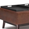 Owen - Tray Top Small Coffee Table Storage Ottoman - Distressed Saddle Brown - 3 of 4