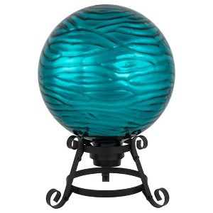 Northlight Wave Outdoor Garden Gazing Ball - 10" - Turquoise - 1 of 4