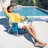 DOMETOUR Short Oxford Cloth Silver White Aluminum Tube Bearing 100kg Beach Chair Blue - 3 of 4