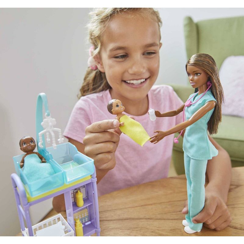 Barbie You Can Be Anything Baby Doctor Brunette Doll and Playset, 2 of 7