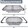 Over the Sink Colander Strainer Basket Stainless Steel, For Kitchen Sink with Rubber Grip, Fine Mesh, Large Kitchen Gadgets Tools - 3 of 4