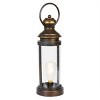 Alpine Corporation 17" Battery Gold Metal and Glass LED Indoor Outdoor Decorative Lantern Off-White: Elegant Illumination, 1 Year Warranty - 2 of 4