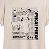 Women's - Pokémon - Pikachu Info Chart Oversized Graphic T-Shirt - 2 of 4