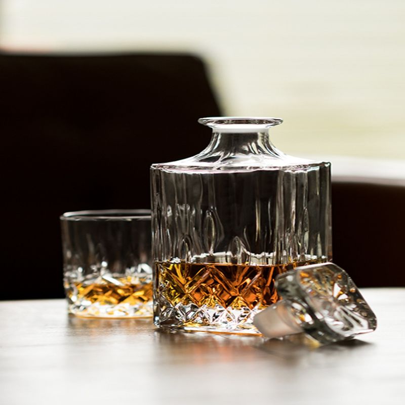 Viski Admiral 30 oz Liquor Decanter - Crystal Glass Liquor Dispenser for Whisky, Bourbon, Tequila, Brandy - Gift for Liquor Lovers, Clear, 4 of 9