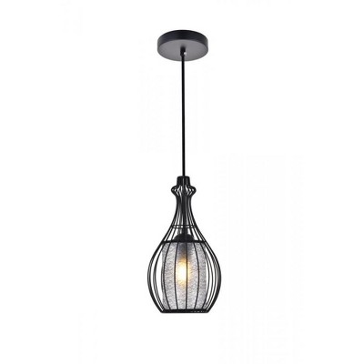Elegant Lighting Miya 1 Light Black Pendant