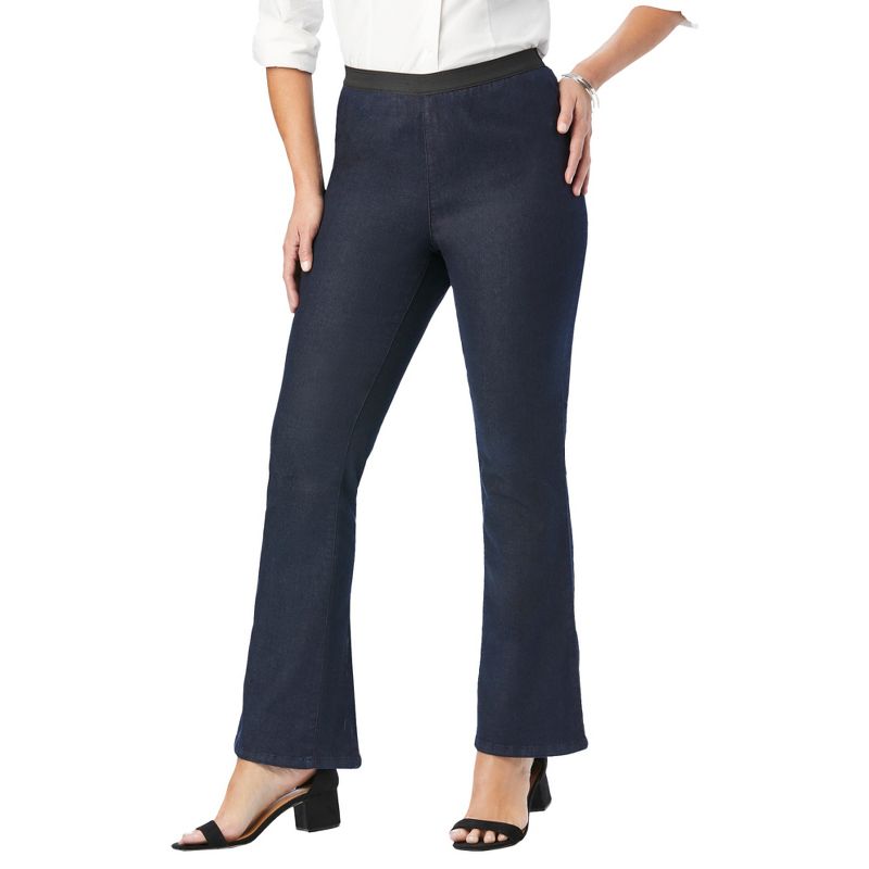 Jessica London Women's Plus Size Bootcut Stretch Jeans Elastic Waist, 1 of 2