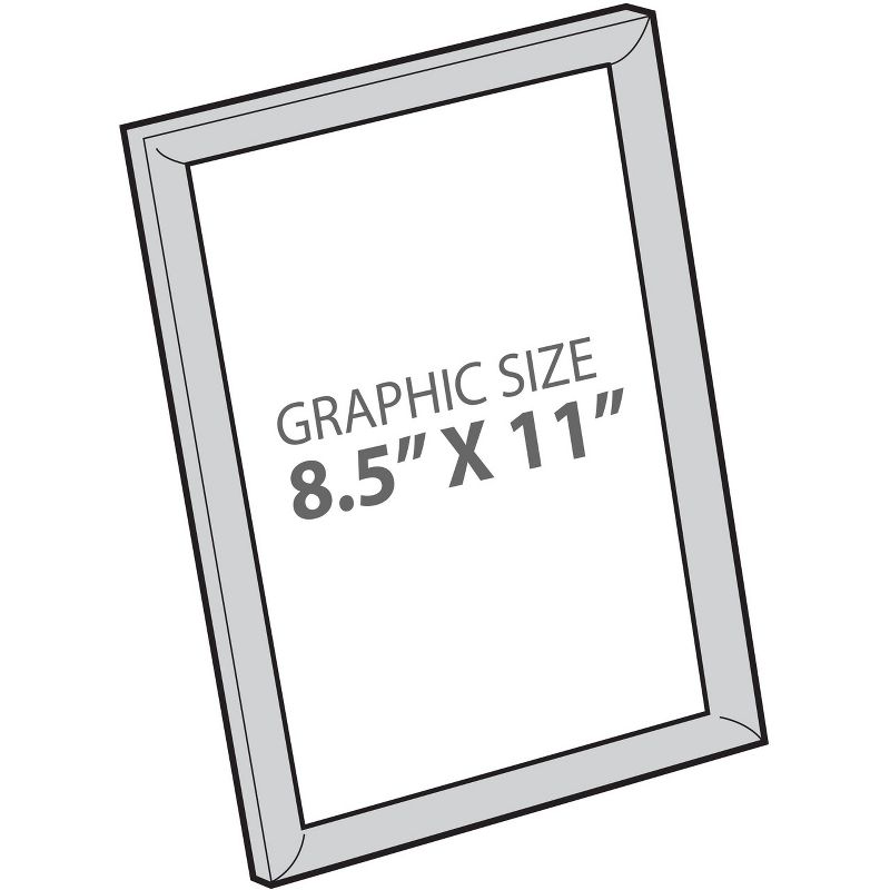 Azar Displays Counter Snap Poster Frame 8.5" x 11" Portrait/Landscape Sign Holder with Plastic Frame, 4-Pack, Silver, 4 of 9