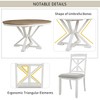 ModernLuxe 5 Piece Extendable Dining Table Set for 4, Farmhouse Dining Set with 4 Upholstered Dining Chairs, Vintage Retro, Brown+Antique White/Grey - 3 of 4