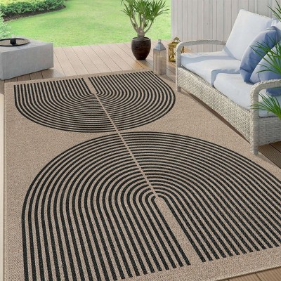 Lahome Modern Back to College Series Rainbow Jute Washable Outdoor Area Rug-Soft, Durable Carpet for Patio, Garden, or Balcony