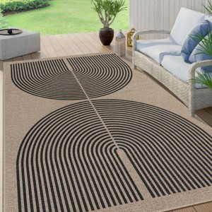 Lahome Modern Back to College Series Rainbow Jute Washable Outdoor Area Rug-Soft, Durable Carpet for Patio, Garden, or Balcony - 1 of 4