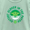 Girl's Star Wars: The Mandalorian St. Patrick's Day Grogu Cutest Clover in the Patch T-Shirt - 2 of 4